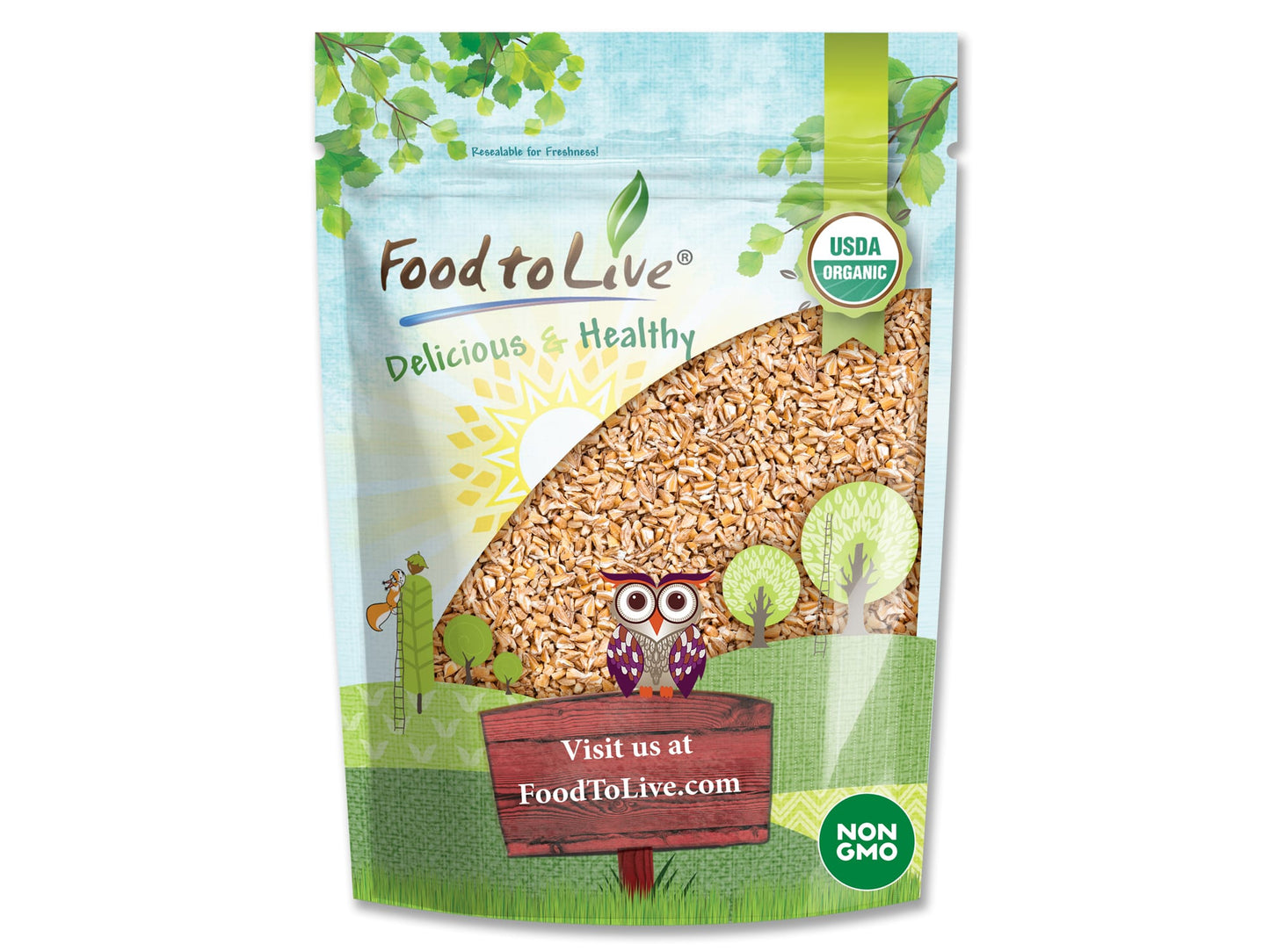 Organic Italian Steel Cut Farro – Non-GMO, Cracked Pearled Wheat Grain, Non-Irradiated, Vegan, Bulk. Easy to Cook. Rich in Fiber, Protein. Perfect for Cereal, Porridge, Soups, Salads