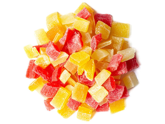 Diced Fruits Mix - Contains Dried and Diced Mango, Pineapple, Papaya. Sweetened, Unsulfured, Candied Snack, Kosher, Bulk - by Food to Live