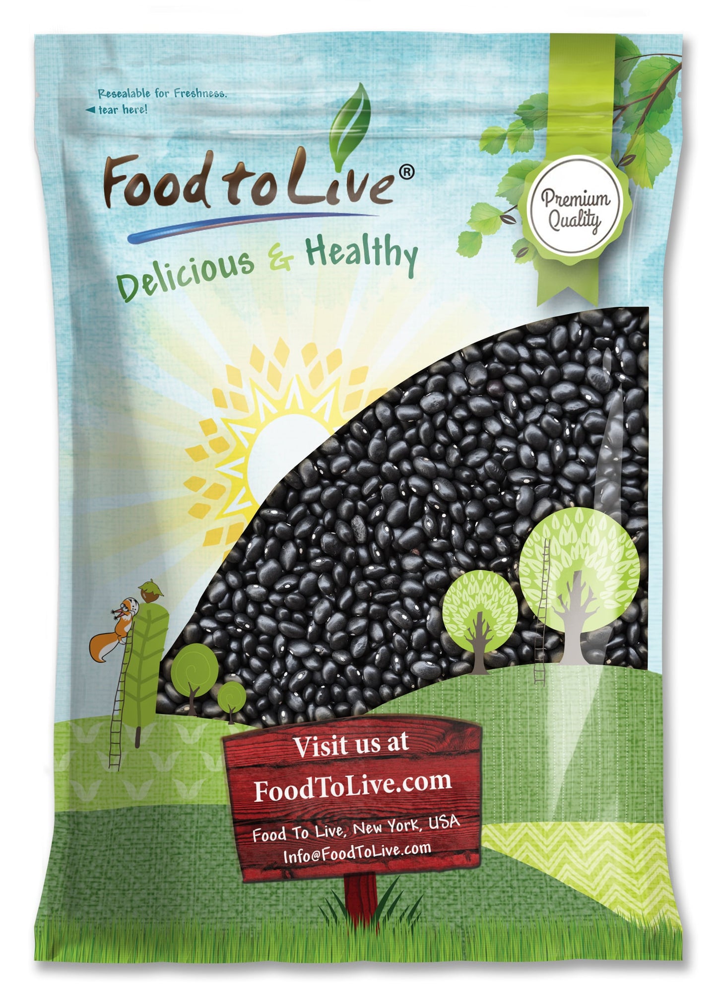 Black Turtle Beans — Non-GMO Verified, Dried, Bulk, Kosher - by Food to Live