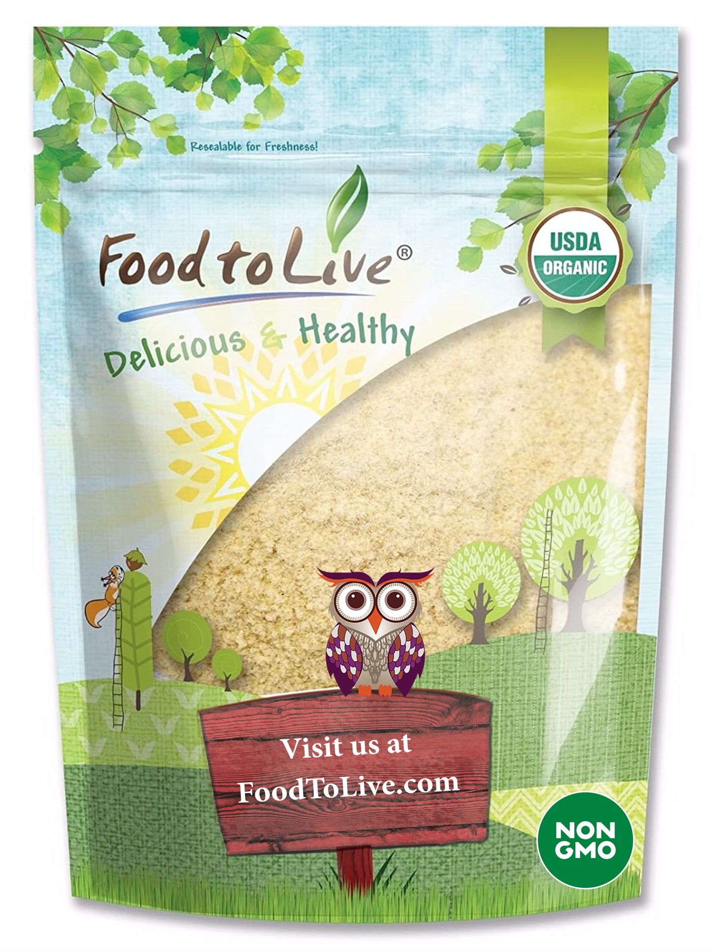 Organic KAMUT Khorasan Wheat Flour - Stone Ground Powder, 100% Whole Grain Meal, Non-GMO, Kosher, Bulk - by Food to Live