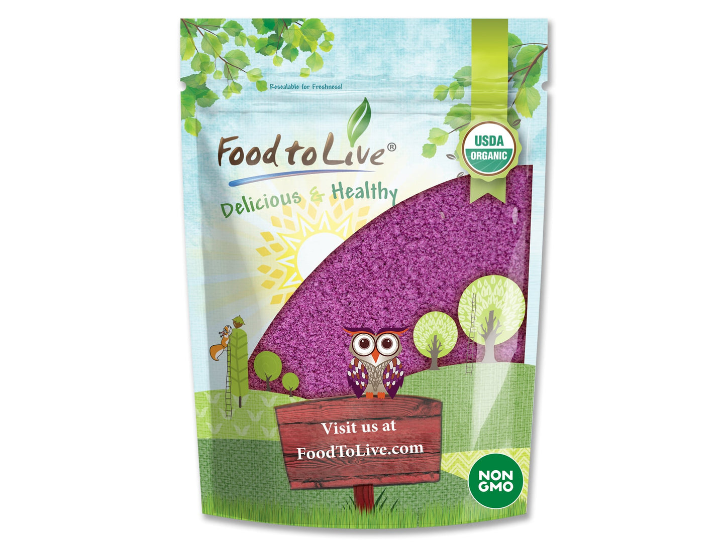 Organic Purple Sweet Potato Powder – Non-GMO, 100% Pure, No Sugar Added. Vegan