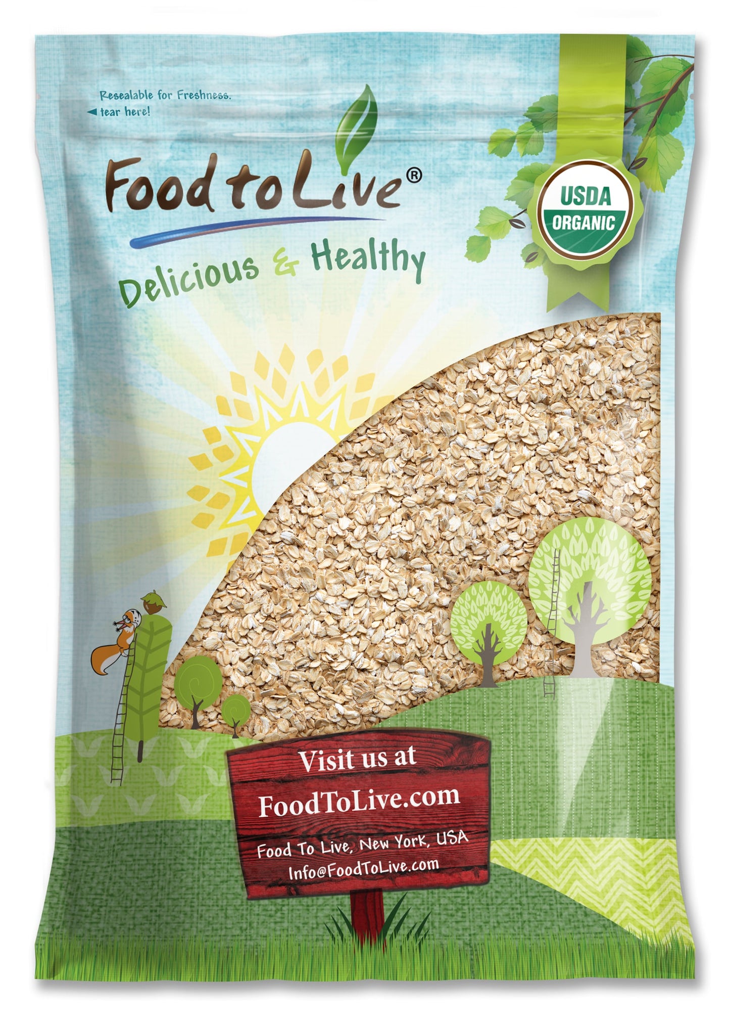 Certified Gluten Free Organic Regular Rolled Oats – Non-GMO, Old-Fashioned, 100% Whole Grain, Vegan, Bulk. Rich in Fiber. Great for Oatmeal, Cereal, Granola, Cookies. Made in USA