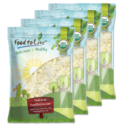 Organic Coconut Chips - Non-GMO, Kosher, Raw, Desiccated, Unsweetened, Dried Flakes, Vegan, Keto, Bulk, Great for Baking - by Food to Live
