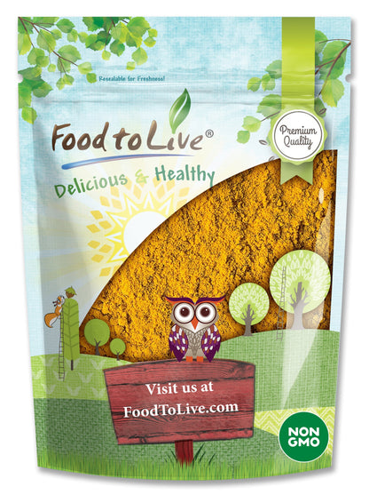 Turmeric Powder — Ground Turmeric Root, Kosher, Raw, Vegan, Sirtfood - by Food to Live