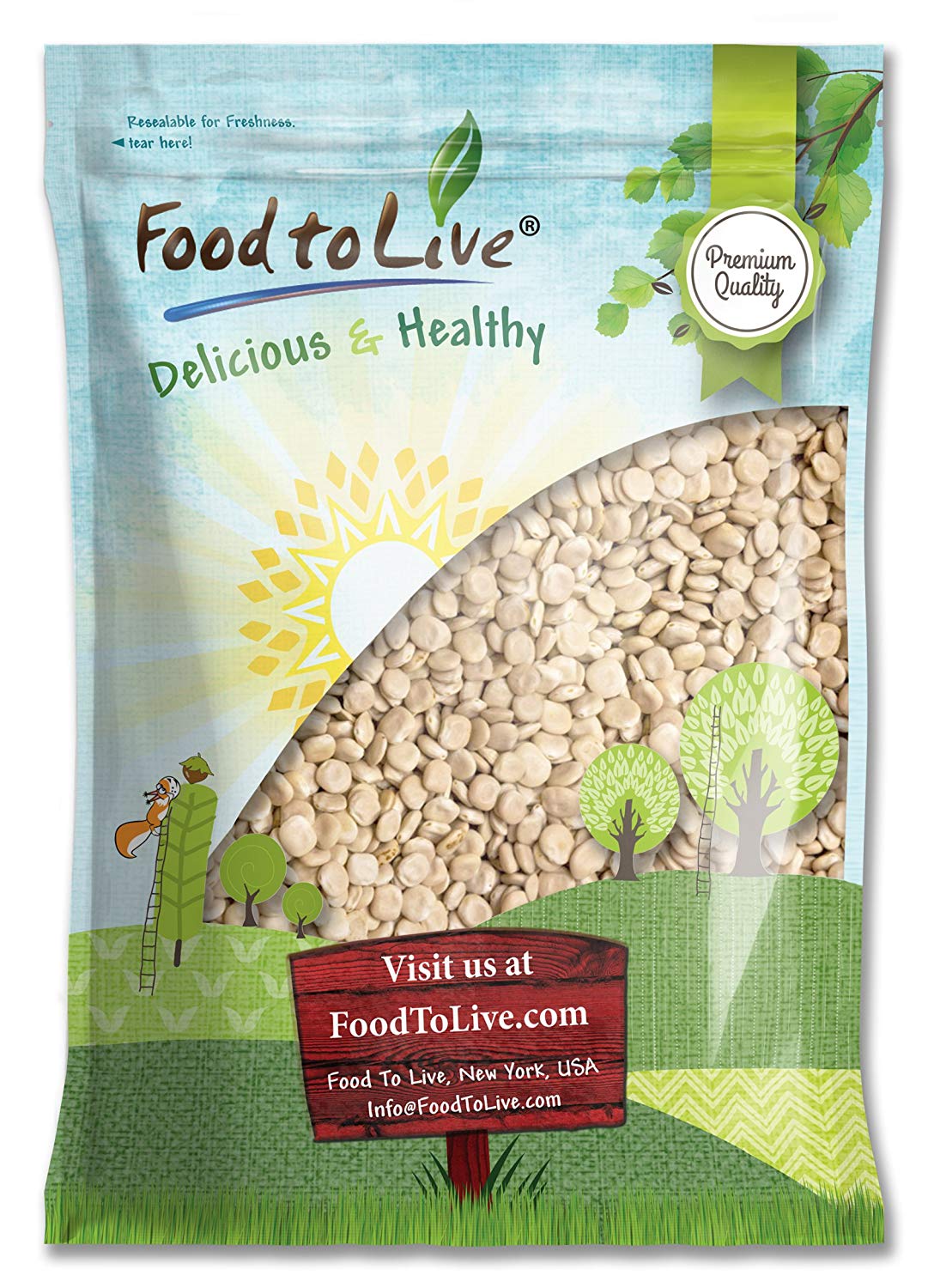 Lupini Beans - Kosher, Raw, Sproutable, Vegan - by Food to Live