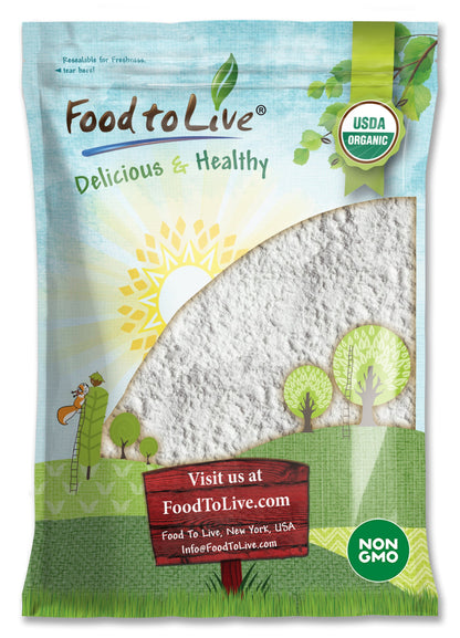 Organic Potato Starch - Unmodified Powder, Non-GMO, Pure Flour, Kosher, Vegan, Bulk, Great for Cooking and Thickening - by Food to Live