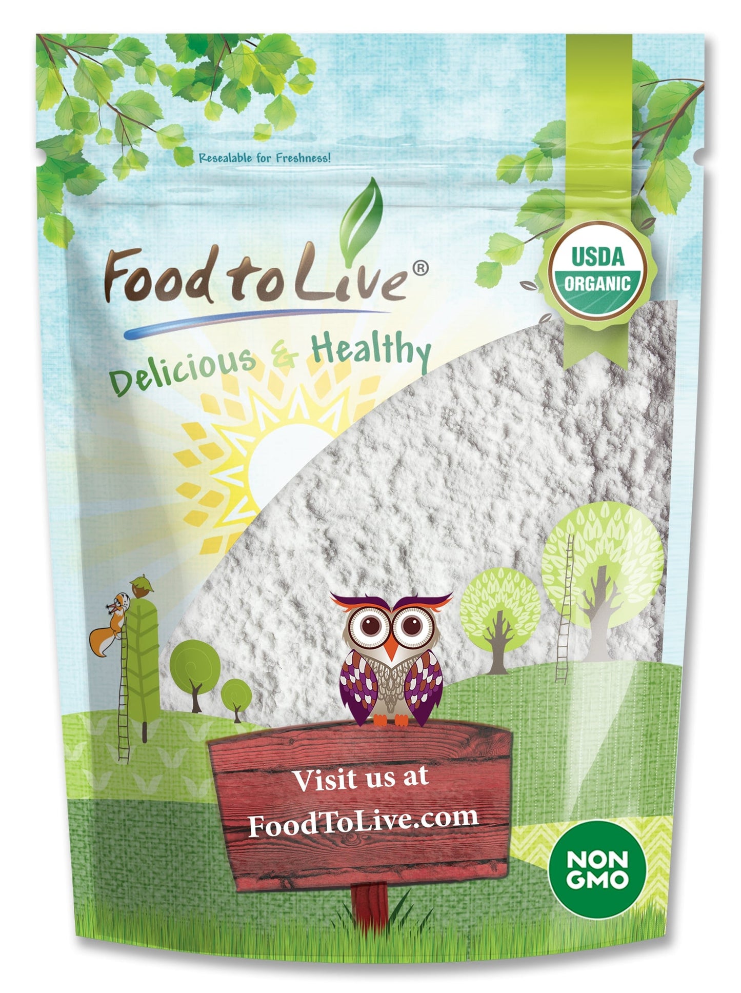 Organic Potato Starch - Unmodified Powder, Non-GMO, Pure Flour, Kosher, Vegan, Bulk, Great for Cooking and Thickening - by Food to Live