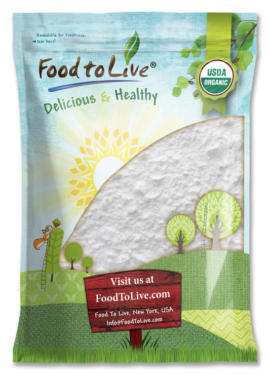 Organic Arrowroot Flour – Non-GMO Powder, Fine Starch, Grain-Free, Vegan, Bulk. Rich in Dietary Fiber. Natural Food Thickener and Baking Binder. Great Alternative to Cornstarch – Food to Live