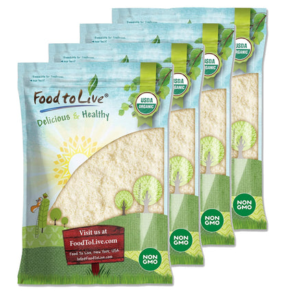 Organic Almond Flour - Extra Fine Blanched Prime Meal, Non-GMO, Low Carb, Kosher, Keto, Paleo and Vegan Super Powder,Bulk - by Food To Live