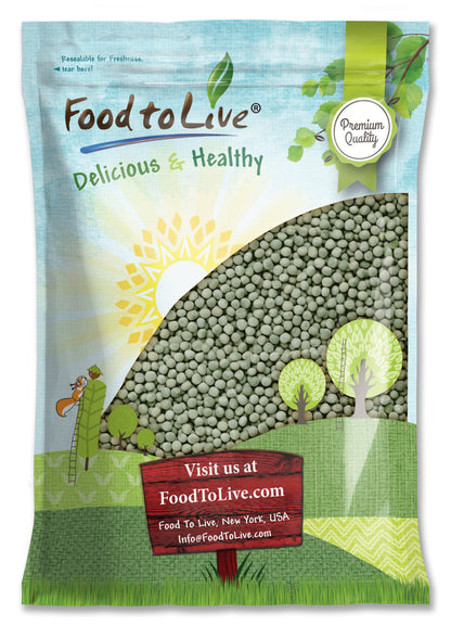 Green Whole Peas — Non-GMO Verified, Great for Green Curry, Kosher, Raw, Dried - by Food to Live