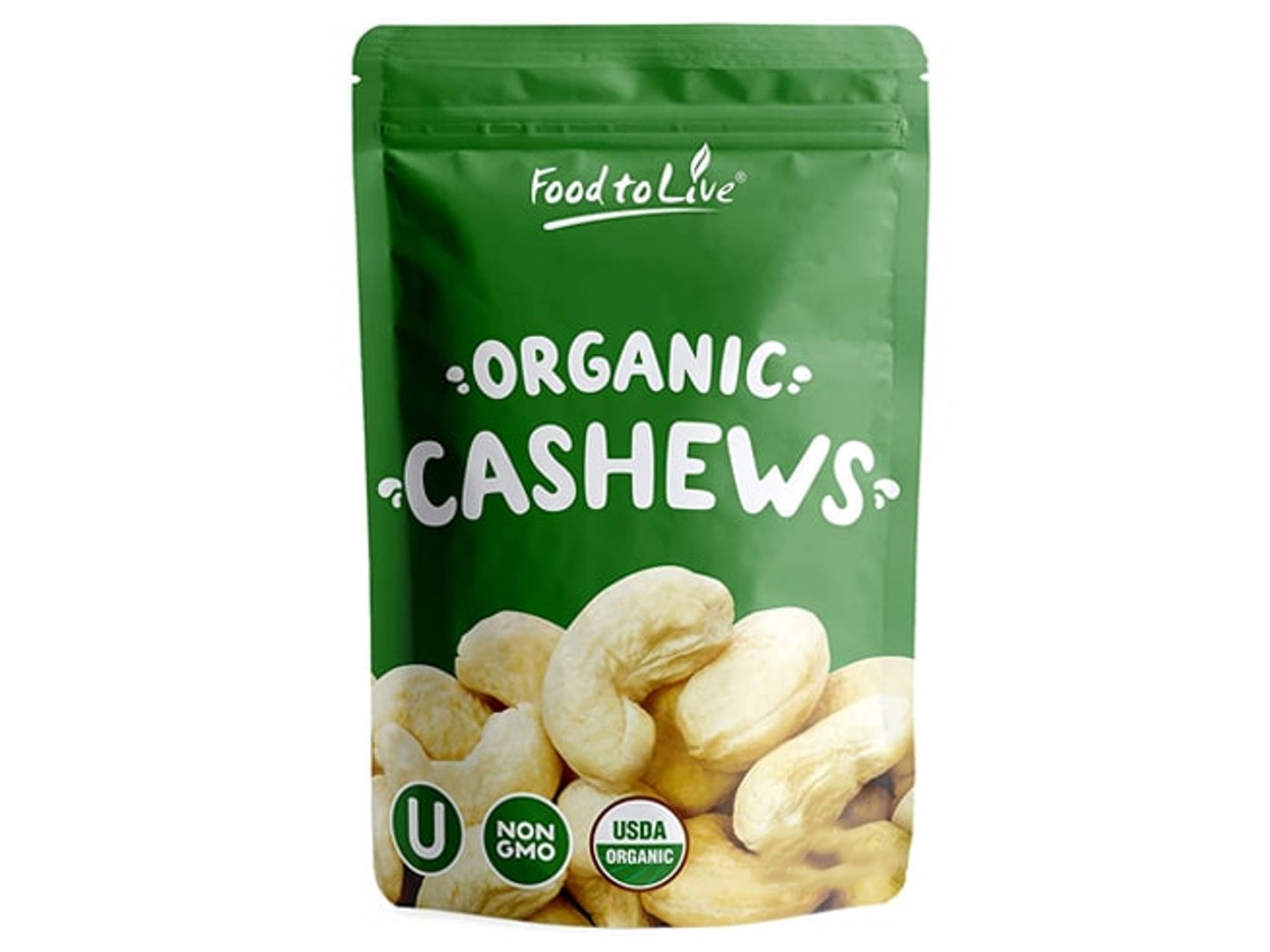 Organic Cashews - Whole, Size W-320, Unsalted, Non-GMO, Kosher, Raw, Vegan, Bulk - by Food to Live