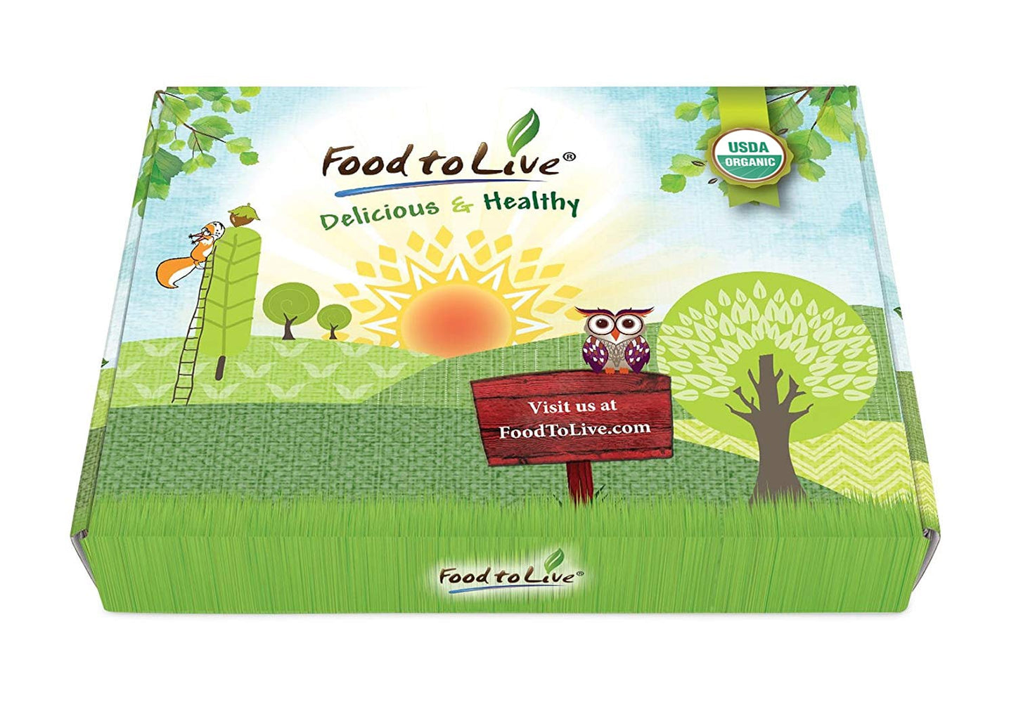 Organic Runner Gift Box - Acai Powder, Spirulina Powder, Pumpkin Seeds Protein Powder, Chia Seeds, Trail Snack Mix - by Food to Live
