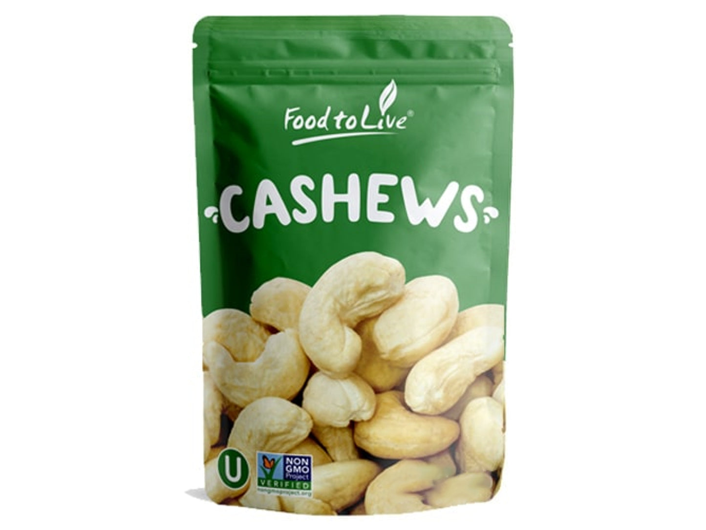 Cashew Nuts - Non-GMO Verified, Large Size W240, Whole Nuts, Unsalted, Kosher, Raw, Vegan, Bulk - by Food to Live