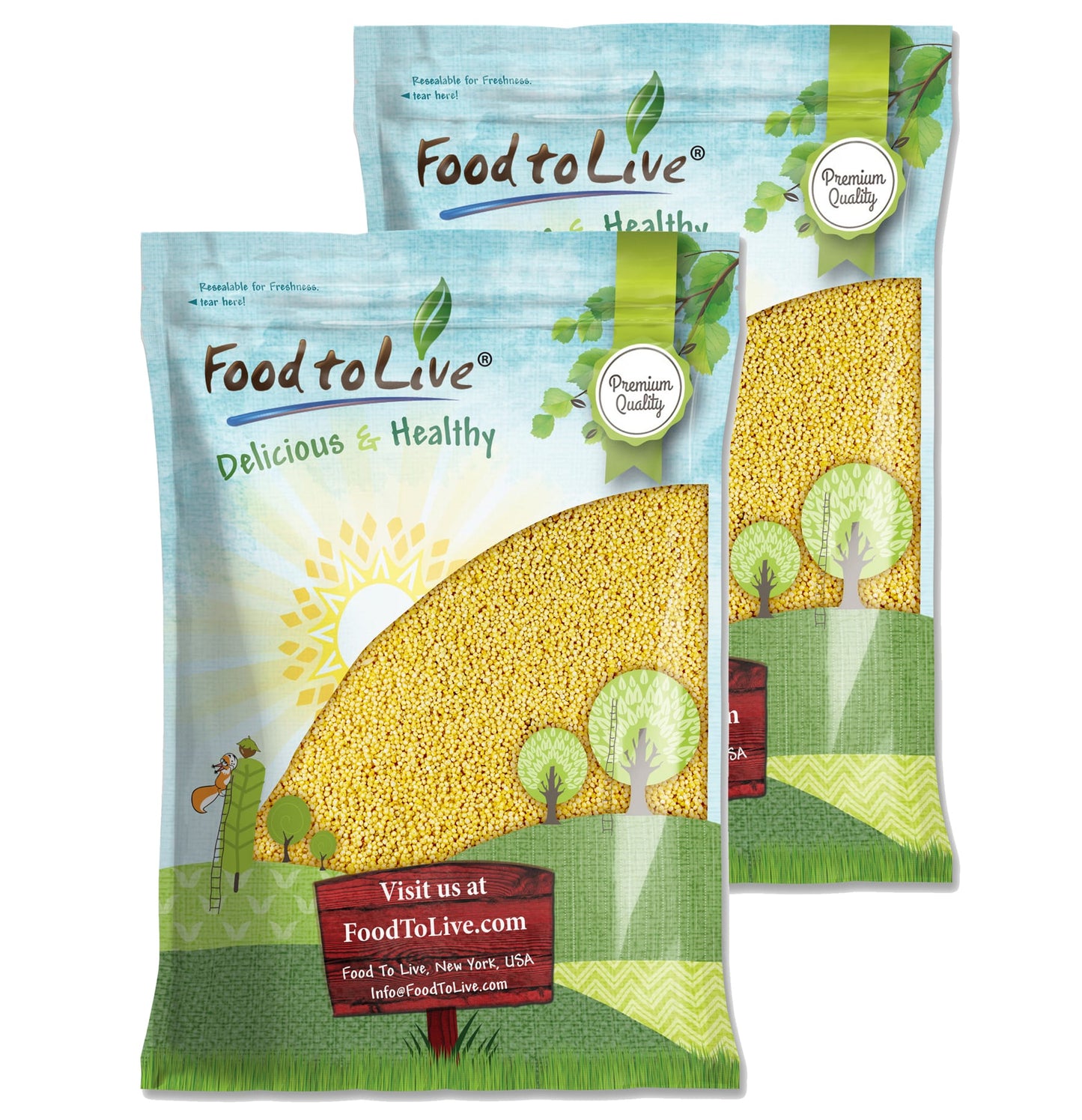 Hulled Millet - Non-GMO Verified, Whole Grain Seeds, Kosher, Raw, Bulk- by Food to Live