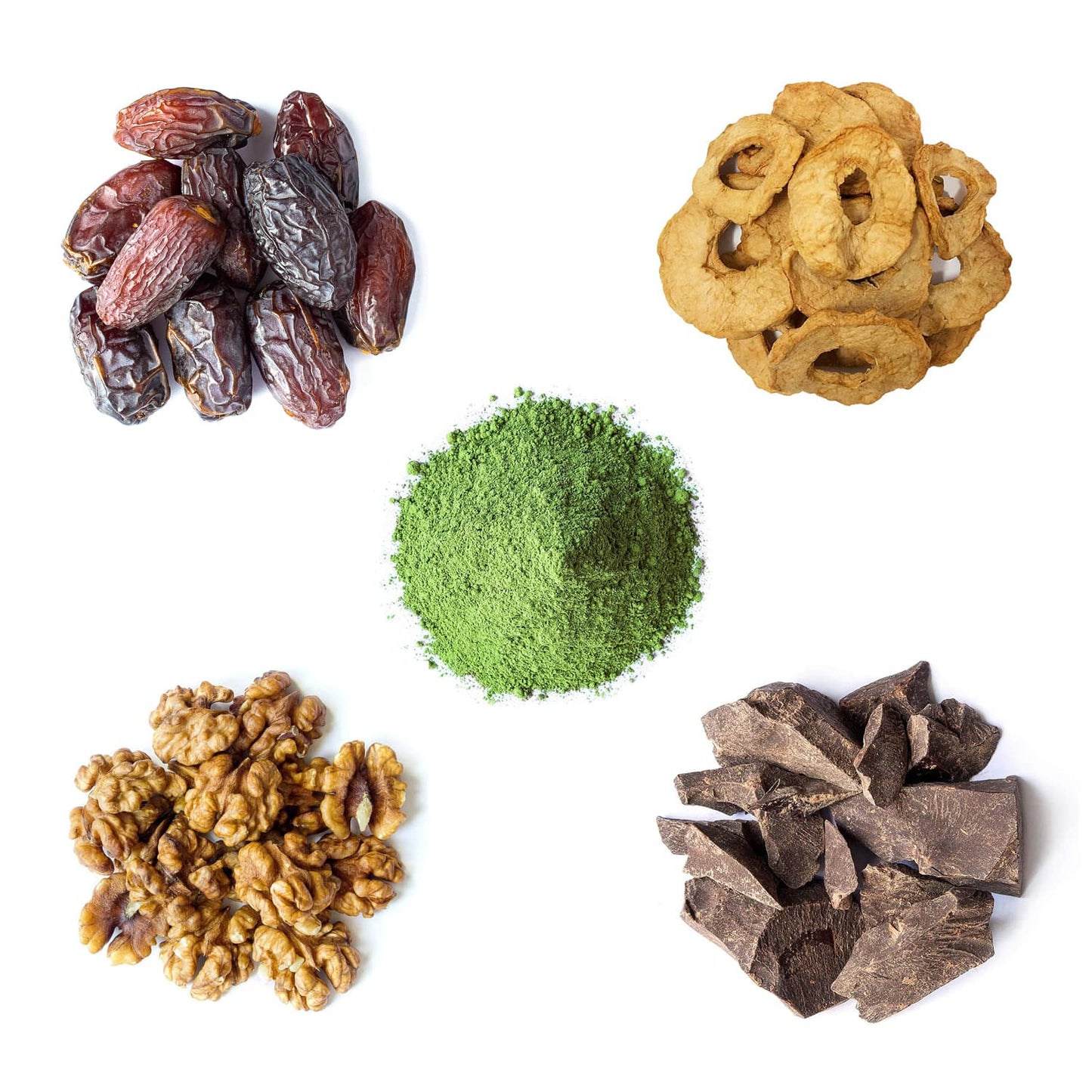Organic Sirtfood Gift Box - Matcha Green Tea Powder, Medjool Dates, Walnuts, Dried Apples, and Cacao Paste - by Food to Live
