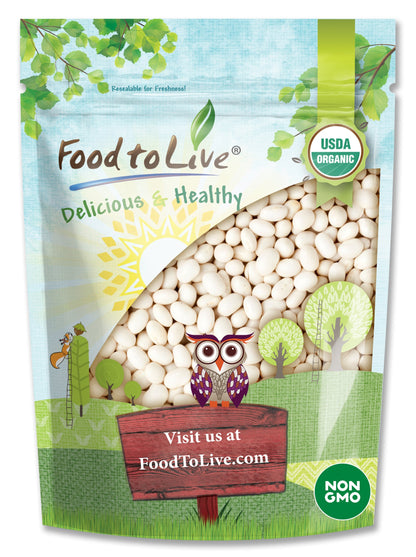 Organic Navy Beans - Non-GMO, Kosher, Raw, Vegan, Bulk - by Food to Live