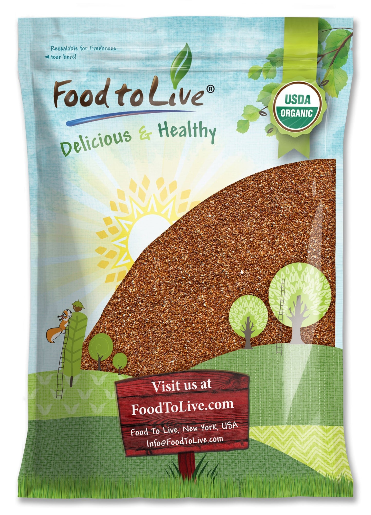 Organic Teff - Non-GMO, Vegan, Bulk - by Food to Live