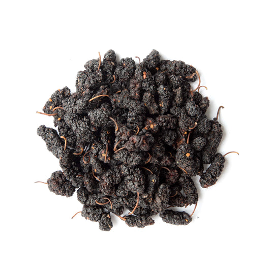 Organic Dried Black Mulberries – Non-GMO, Raw Fruit, Unsulfured, Unsweetened, Vegan, Bulk. Great for Snacking, Desserts, and Granola
