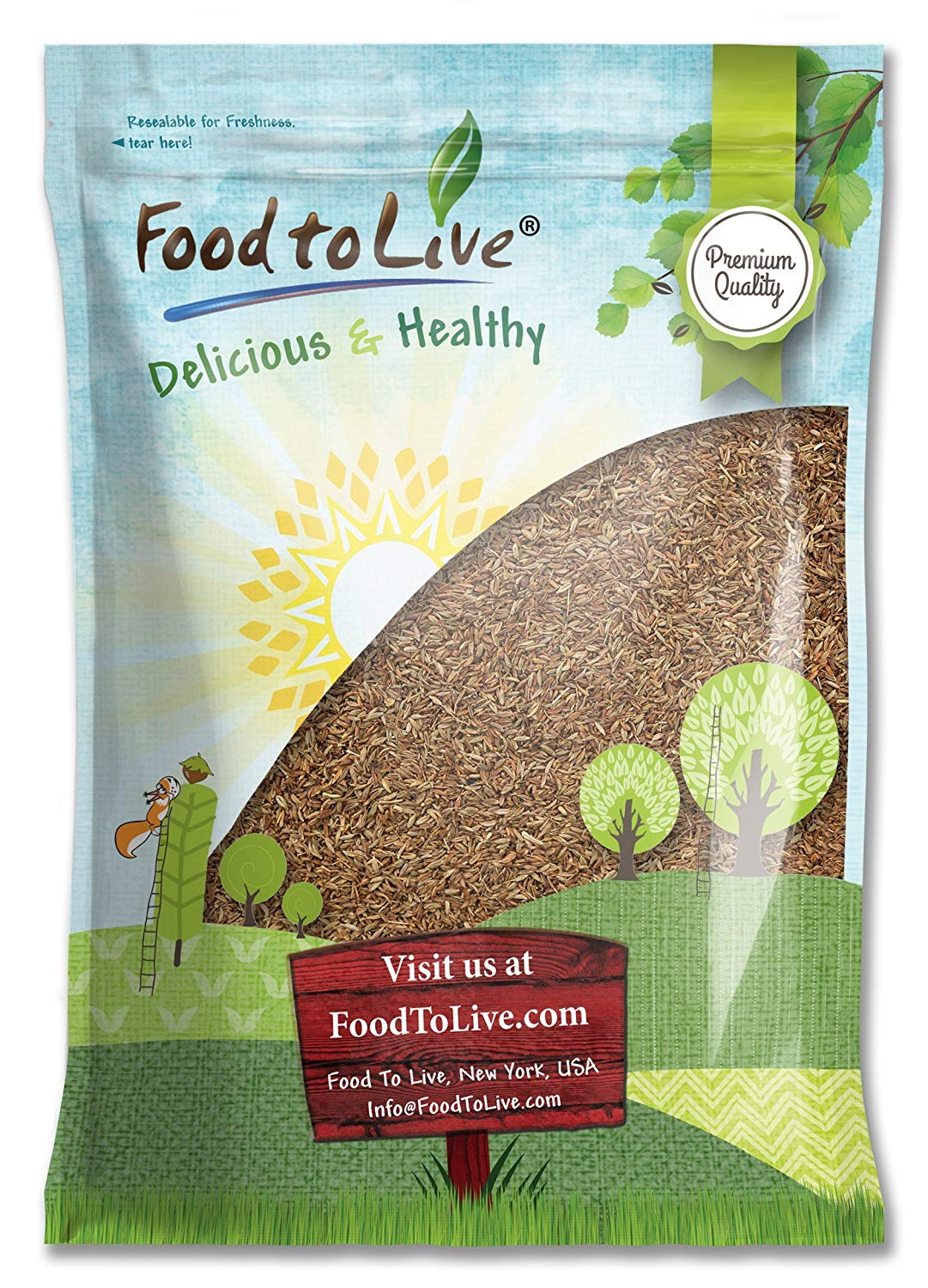 Cumin Seeds Whole — Non-GMO Verified, Kosher, Bulk - by Food to Live