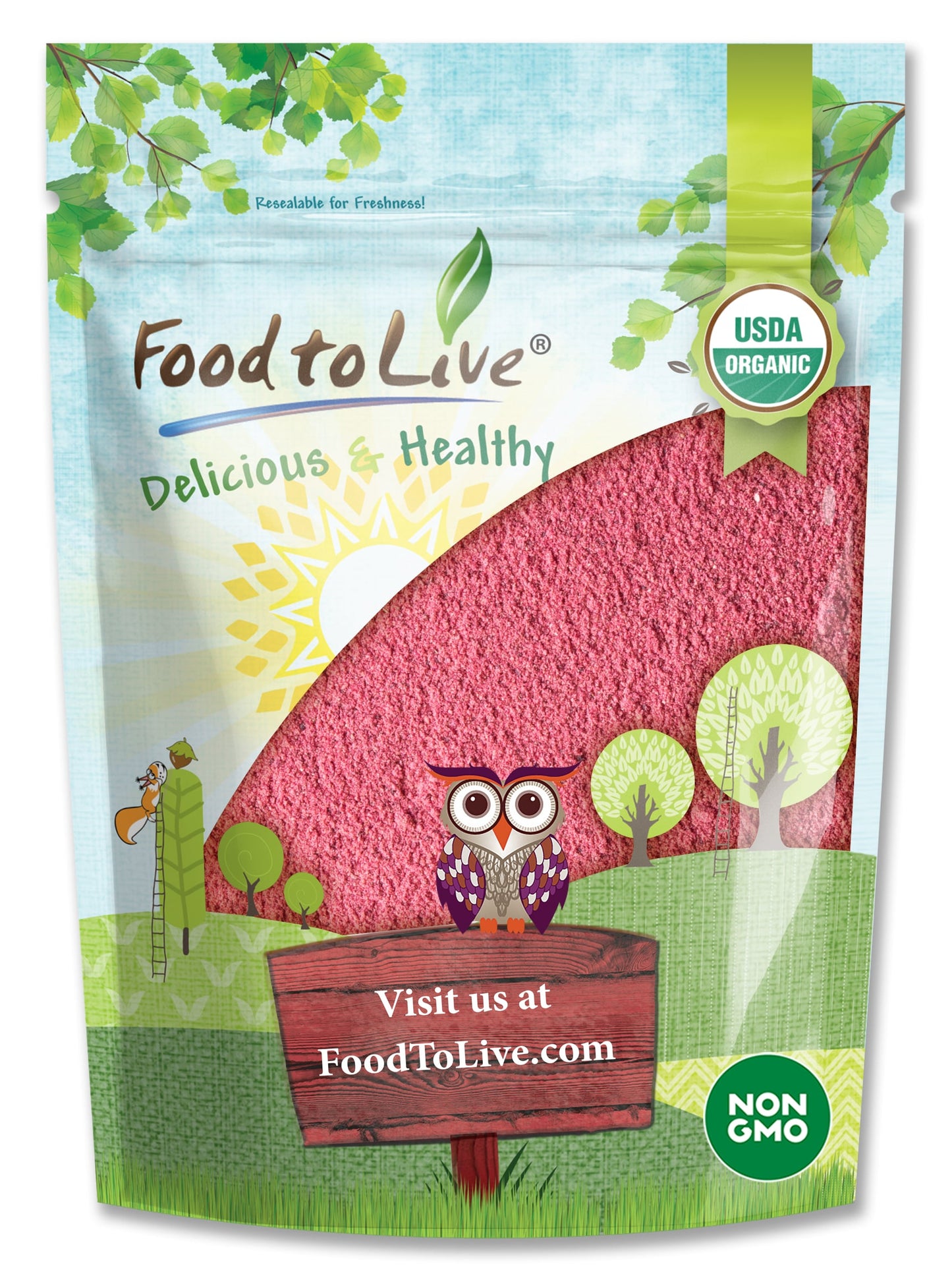 Organic Cranberry Powder - Non-GMO, Unsulfured, Raw, Dried Fruit, Vegan, Bulk, Great for Juices, Smoothies, Yogurts, and Instant Breakfast Drinks, Contains Maltodextrin, No Sulphites - by Food to Live
