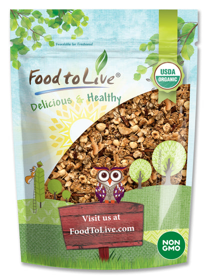 Organic Golden Crunchy Granola - Non-GMO, Kosher, Contains Hazelnuts, Pecan Nuts, Almonds, Coconut, Flax, Sunflower Seeds - by Food to Live