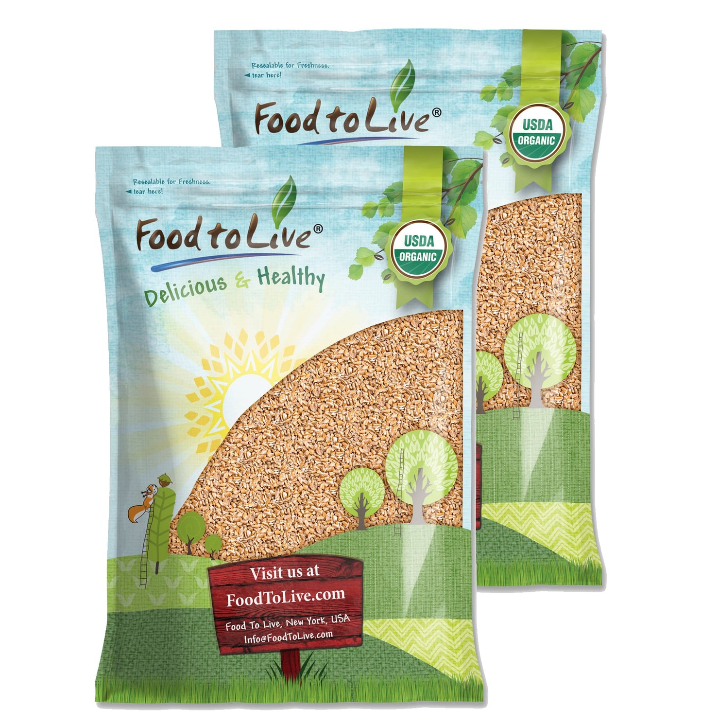 Organic Italian Steel Cut Farro – Non-GMO, Cracked Pearled Wheat Grain, Non-Irradiated, Vegan, Bulk. Easy to Cook. Rich in Fiber, Protein. Perfect for Cereal, Porridge, Soups, Salads