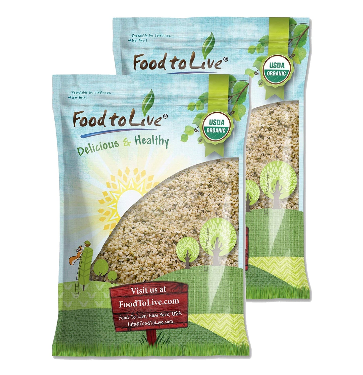 Organic Canadian Hemp Seeds - Raw Hearts, Hulled, Non-GMO, Kosher, Vegan, Bulk - by Food to Live