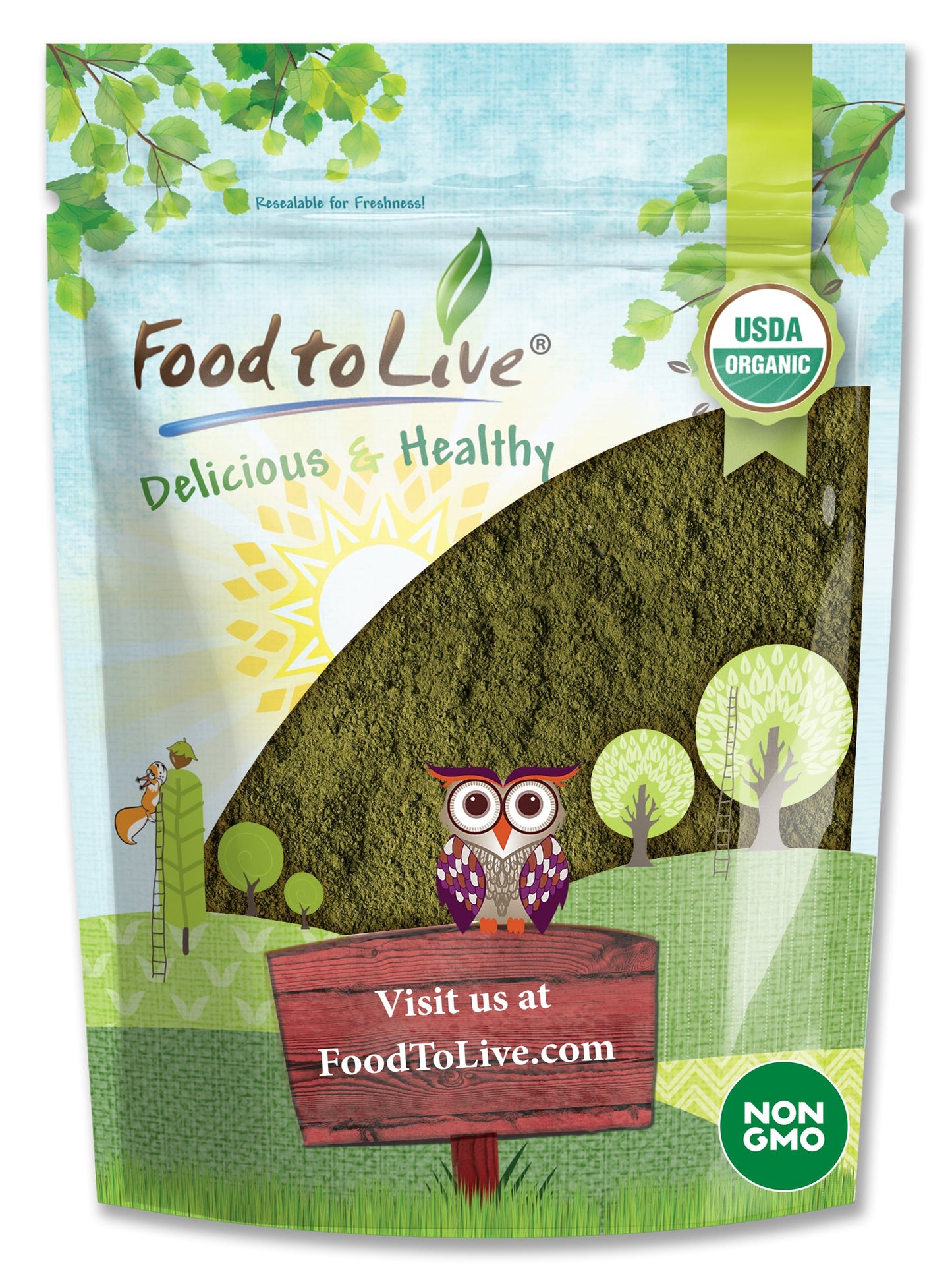 Organic Spinach Powder - Non-GMO, Raw, Vegan, Bulk - by Food to Live